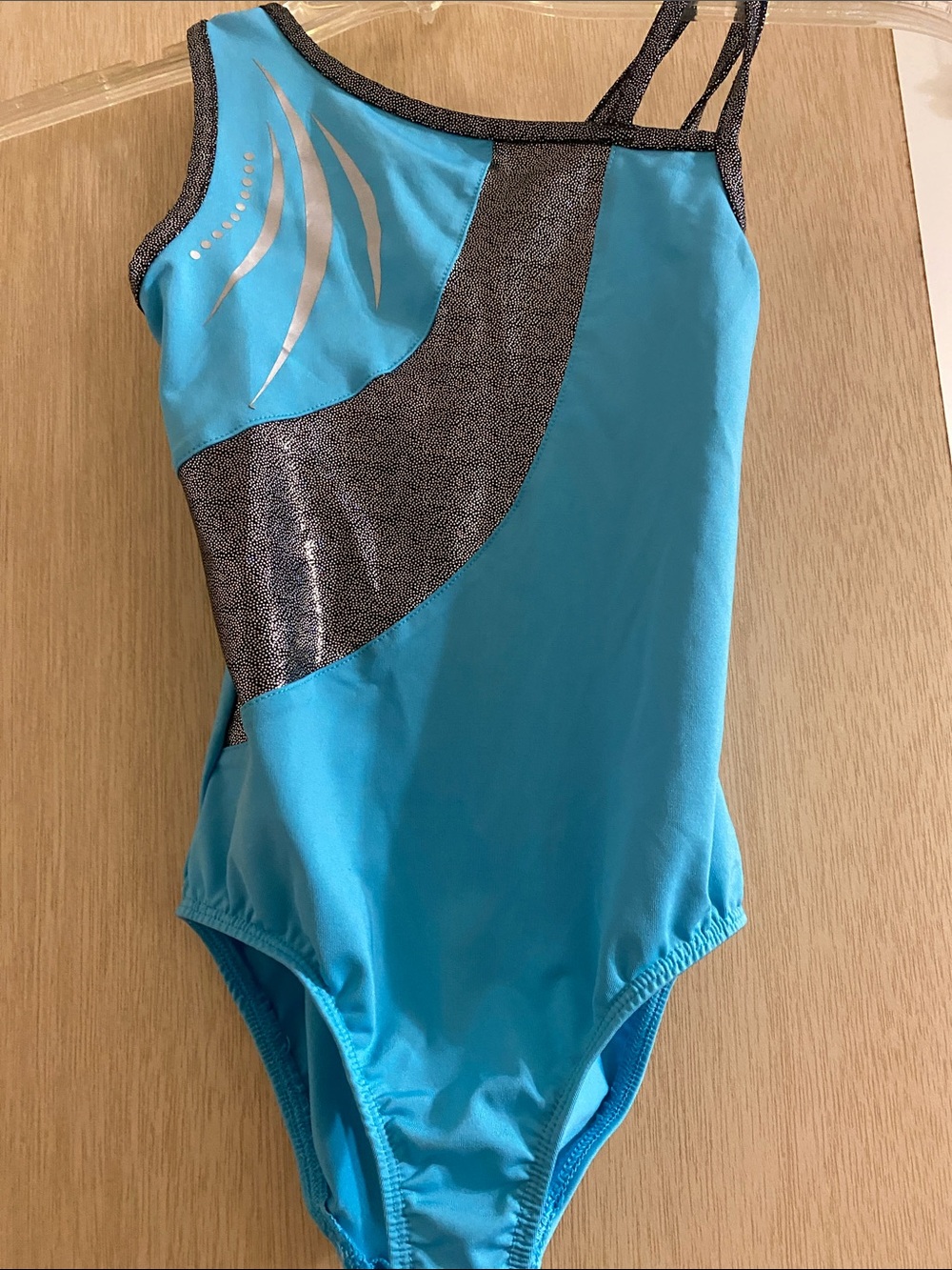 Girls' Blue Metallic Accent One-Piece Swim Suit
